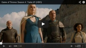 bande annonce game of thrones saison 4
